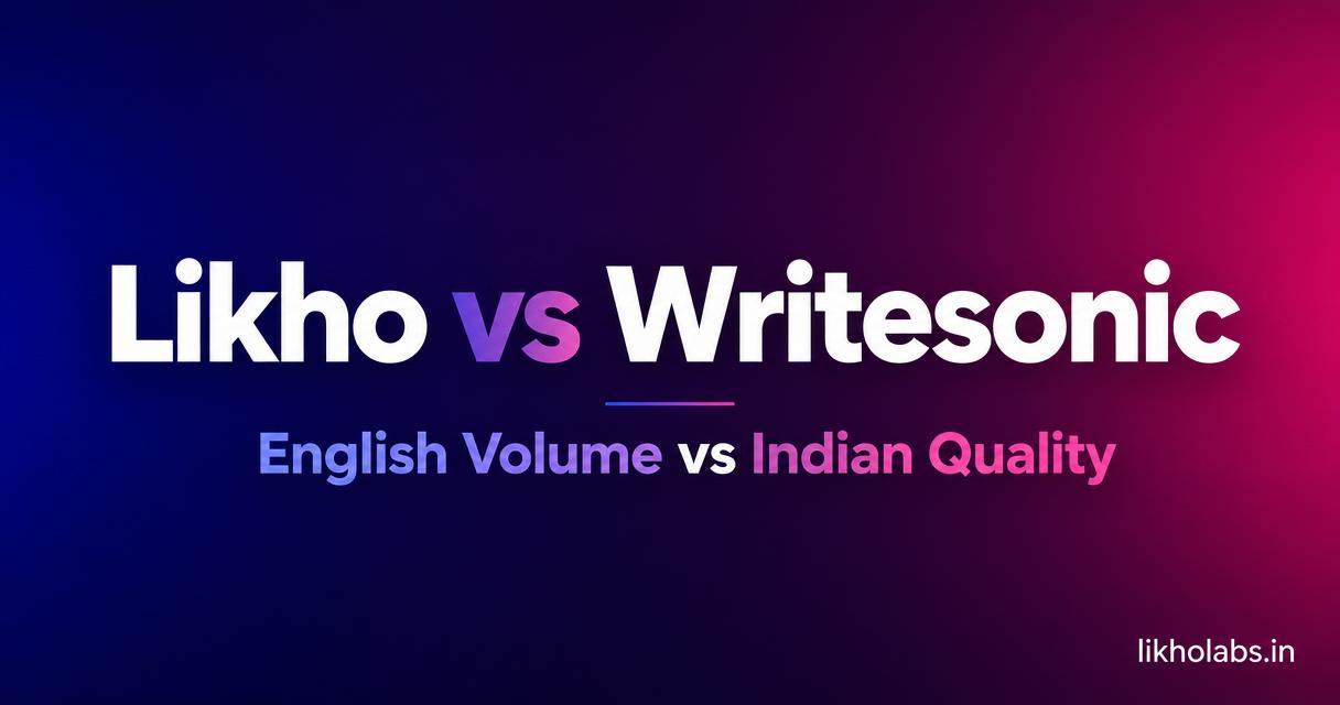 Likho vs Writesonic: English Volume vs Indian-Language Quality
